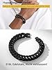 PROSTEEL schwarz Edelstahl Armband 23cm/12mm Panzerkette Armband Herren Jungen schwer Glieder Link Kettenarmband Armkette Armreif Hip Hop Stil Modeschmuck Accessoire für Vatertag Jahrestag #3