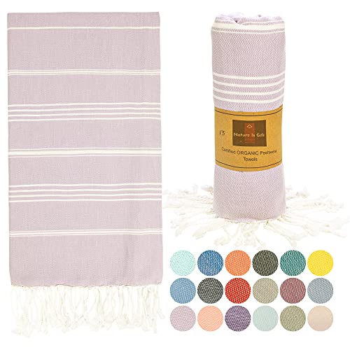 Beach Towel 100% Cotton Turkish Beach Towel Adult 38x70 Inch Pre-washed Absorbent Extra Large|Sand Free Quick Dry BathTowels|Lightweight Blanket|Travel Cruise Camping Spa Gym Yoga Sports Towel|Bark