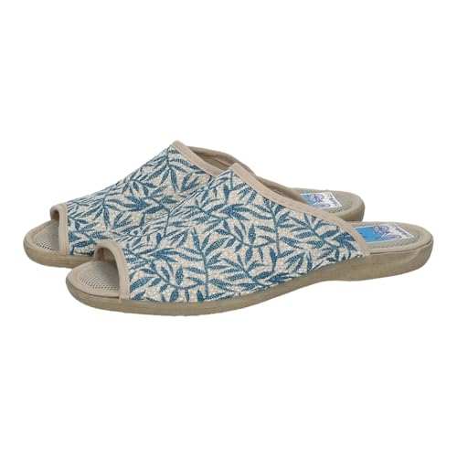 Chaussures de maison femme bleu marine avec semelle souple antidérapante