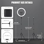 Ring Light with Stand and Phone Holder, 19" Ring Light Tripod for iPhone, Professional LED Circle Light with 78" Tripod, Selfie Ringlight for Live Streaming, Makeup, Barber, TikTok, YouTube, White - Image 4