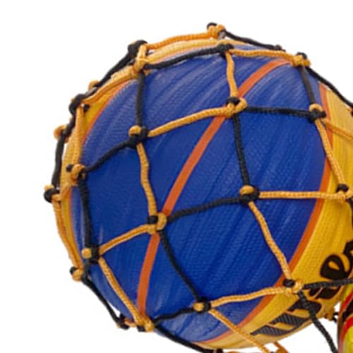 LAKE OF FIRE 2PCS Basketball Storage Net Bag,Football Soccer Ball Bag Mesh Can Carry Double Balls Nylon Storage Bag Carry Bag(Black Yellow+Blue Red)