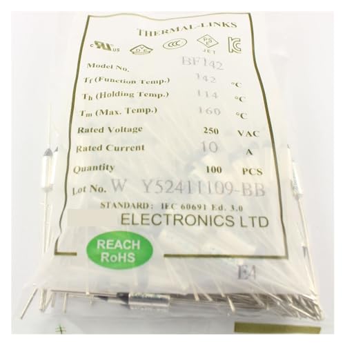 Fusible thermique BF142 10A 250V coupure 142°C à liant axial - 5