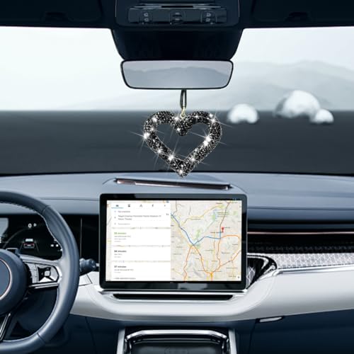 image for Mandark Bling Heart Car Hanging Accessories, Crystal Rhinestone Vehicl