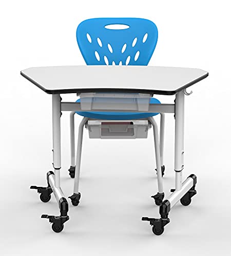 Offex Contemporary Mobile Stackable School Chair With Heavy Duty Wheels And Removable Storage Bin #TOP5