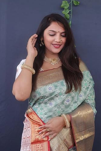 SGF11 blue kanjivaram silk saree in soft silk – image 5