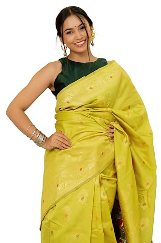 Image of Subham Women Sari Silk Cotton Kanjivaram | Soft Daily Wear Jacquard Design Saree with Blouse Piece
