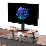 MYLOLF Desk Wood Adjustable Monitor Stand: Office Stylish Monitor Riser for Computer Screen Laptop TV PC - 16 Inches
