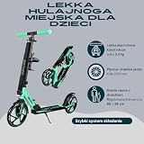 Bergen Hulajnoga Downtown dla dzieci od lat 6, młodzieży i dorosłych do 100kg, składana, aluminium, duże koła 200 mm, z regulacją wysokości, uchwyt na butelkę