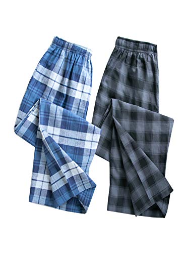 Big Boys Pajamas Pants 100% Cotton Plaid Pajama Lounge Bottoms Size 8 10 12 14 162
