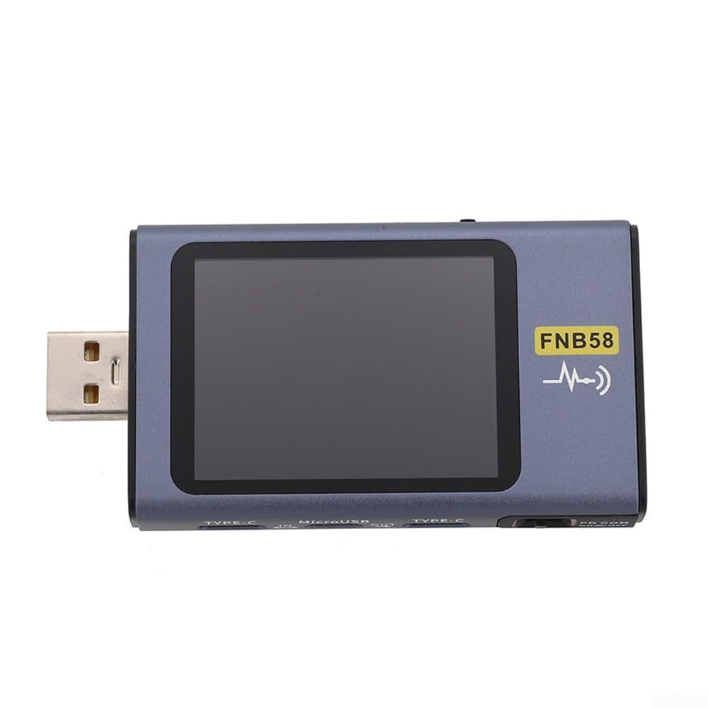 Tester USB C FNB58 con misuratore di potenza digitale per rilevamento rapido della carica PD QC, monitor della corrente di tensione per cavo di ricarica, gamma 4-28 V, 0-7 A