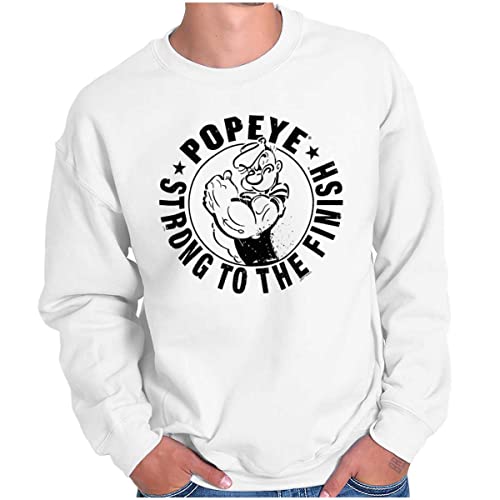 Brisco Brands Popeye Strong To The Finish Flexing Sweatshirt for Men or Women