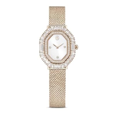 Swarovski Matrix Octagon Orologio, con Cristalli Cry e Zirconia, Taglio Round e Fancy, Impermeabile Fino a 50 m, Placcatura in Tonalitŕ Champagne Dorato, 30 x 25 mm, 7 mm, 12,5-19 cm, 1,2 cm