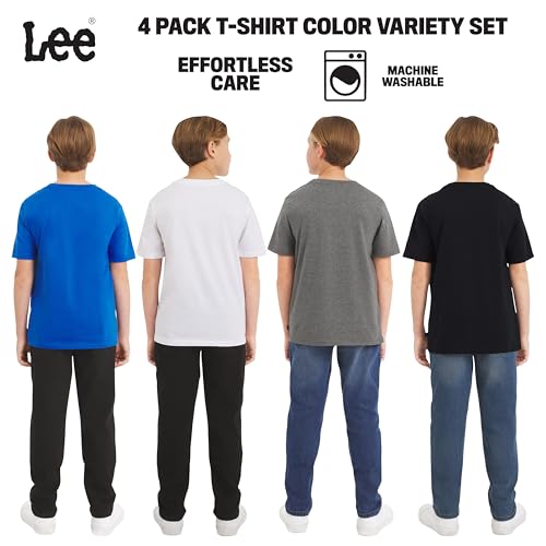 Lee Boys' 4 Pack Variety Super Soft Stretchable Tee Short Sleeve T-Shirt, Royal Blue Collection Set, X-Large - image 4