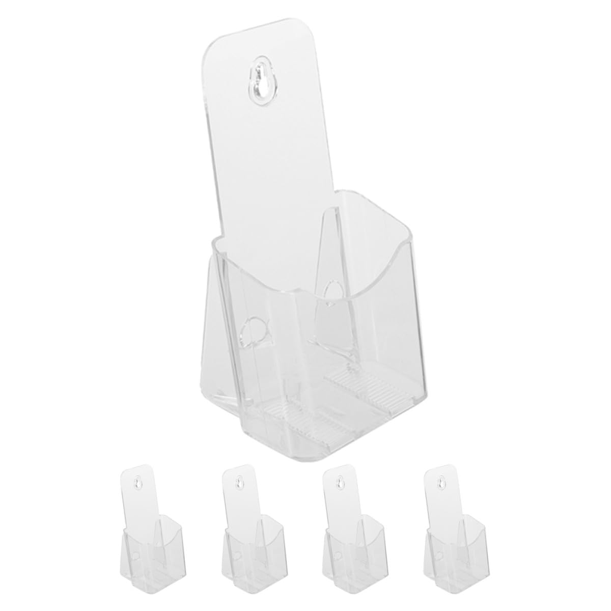 Soporte Acrílico Transparente para Folletos A4 Tríptico Organizador de Archivos de Pared Expositor de Documentos 5 Unidades para Oficina y Material Informativo
