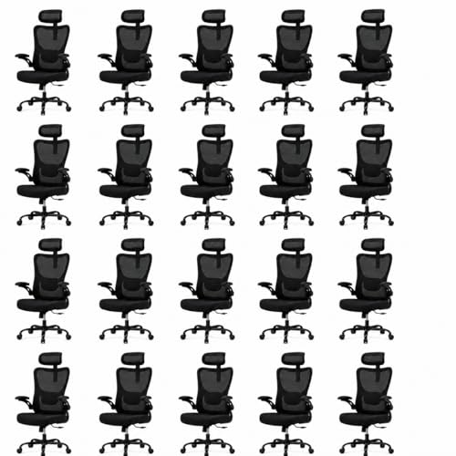 Image of HUANUO Ergonomic Office Chair, High Back Computer Desk Chair with Adjustable Lumbar Support and Headrest, Comfy Gaming Chair with 3D Armrests, Home Office Rolling Chair, Max Load 300 lbs, Pack of 20