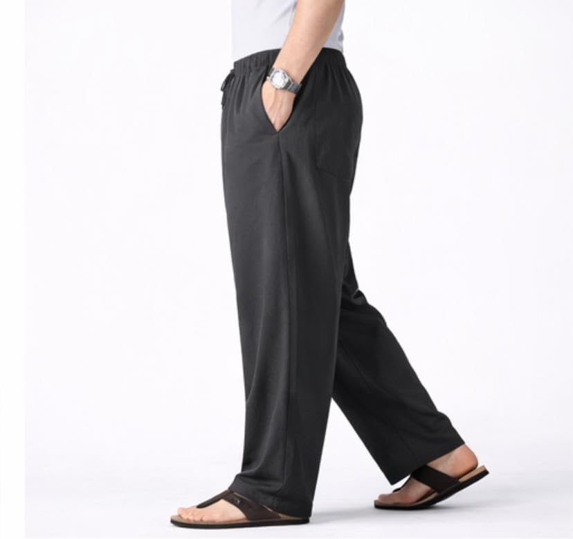 Image of Men's Polyester Blend Straight Fit Track Pant with Zipper Pocket