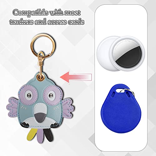 Image of Leather Keychain Case Holder Compatible with Apple AirTag, GPS Airtag Keychain Finder Tracker with Key Ring, Anti-Scratch Protective Air Tag Cover | Leather