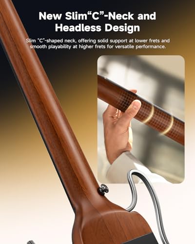 Donner HUSH I EVO2 Acoustic Electric Travel Guitar (Natural) - image 6