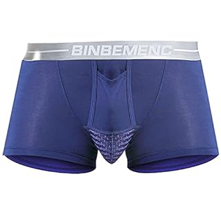 BINBEIV Men's Varicocele Underwear - For Scrotal, Testicle Support, Dual Pouch Navy Blue - Large