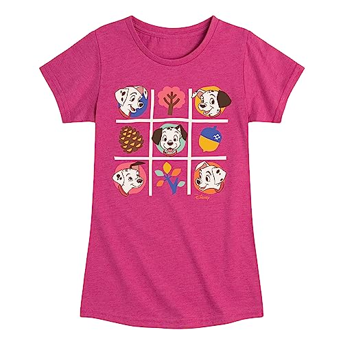 Disney 101 Dalmatians Animated - Tic Tac Toe Grid of Puppies - Toddler and Youth Girls Short Sleeve Graphic T-Shirt