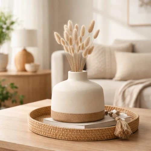 Image of SPHINX Decorative Ceramic Vase, Flower Vase, Pampas Grass Vase, Vase for Money Plant Live Plants, Centrepiece for Home, Office,Gifts - (Small Bottle Two Tone, 5.5 Inches)