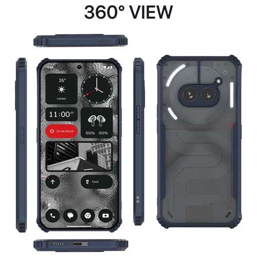 Image of Pikkme Back Cover | Crystal Clear Transparent Back | Ultra Hyrbid | Full Camera Protection | Raised Edge | Bumper Back Case for Nothing Phone 2A / Nothing Phone 2A Plus (Blue)