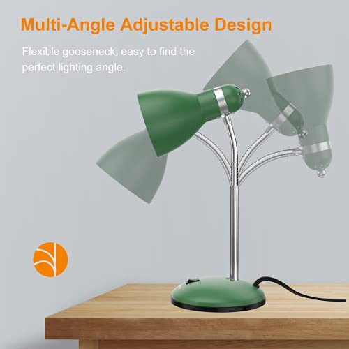 Lepower Metal Desk Lamp, Adjustable Goose Neck Table Lamp, Eye-Caring Study Desk Lamps For Bedroom, Study Room And Office (Green) #TOP3