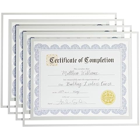 Stockroom Plus 4 Pack Glass Certificate Frames Cover