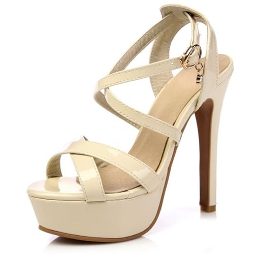 Chaussures habillées femme avec talons hauts plateforme stiletto bout ouvert