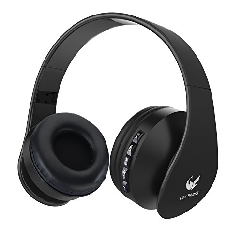 OldShark Foldable Bluetooth Over-Ear Headphone for Kids, On-Ear Wireless Headset for Adults Built-in Mic with 3.5mm Audio Cable Black