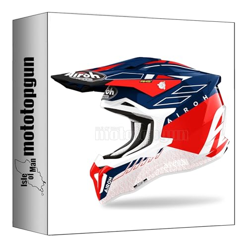 Airoh casque moto Strycker de haute performance, finition Skin rouge brillant, M