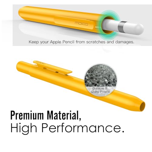 Image of MoKo Holder Case for Apple Pencil 1st Generation, Retractable Apple Pencil 1st Case Protective iPad Pencil Sleeve Skin Cover with Sturdy Clip, Papaya
