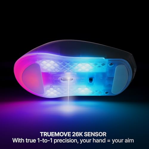 Image of SteelSeries Aerox 3 Wireless Gen 2 - Super-Light 68g Gaming Mouse, 4K Polling, 26K DPI Optical Sensor, 200 Hour Battery, IP54 Water Resistant, 80m Click Durability, RGB, 100% PTFE Feet - Shadow