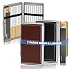 X-LIGHTER 2 Pack of Cigarette Case with Lighter for 100's King Size, Retro PU Leather 100mm Vintage Cigarettes Cases for Men Women Gifts (Black + Brown)