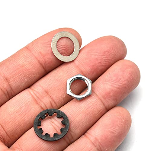 Maxcheer Set Of 4 Guitar Nuts, Washers & Lock Washers For 1/4 2-Conductor Guitar/Bass Output Jack #TOP4