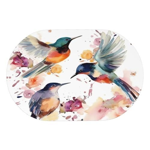 Paillasson de bain fleurs et oiseaux pour sortie de douche - 8