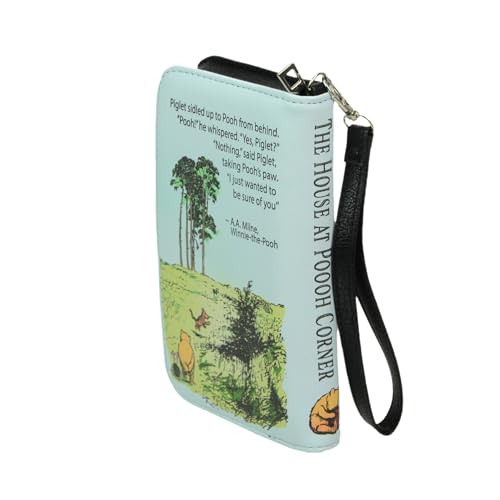 Things2Die4 Light Blue House at Pooh Corner Book Wallet Wristlet – ID Holder, Snap Close, Zipper Coin Pouch, 4 Card Slots, and Bill Pockets – Charming for Fans3