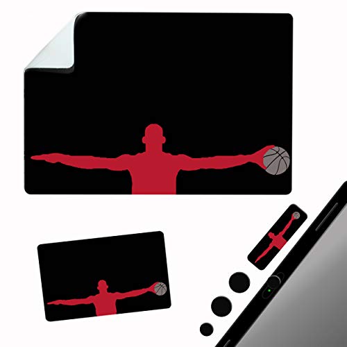 Tapis de souris adhésif basketball portable avec cache webcam