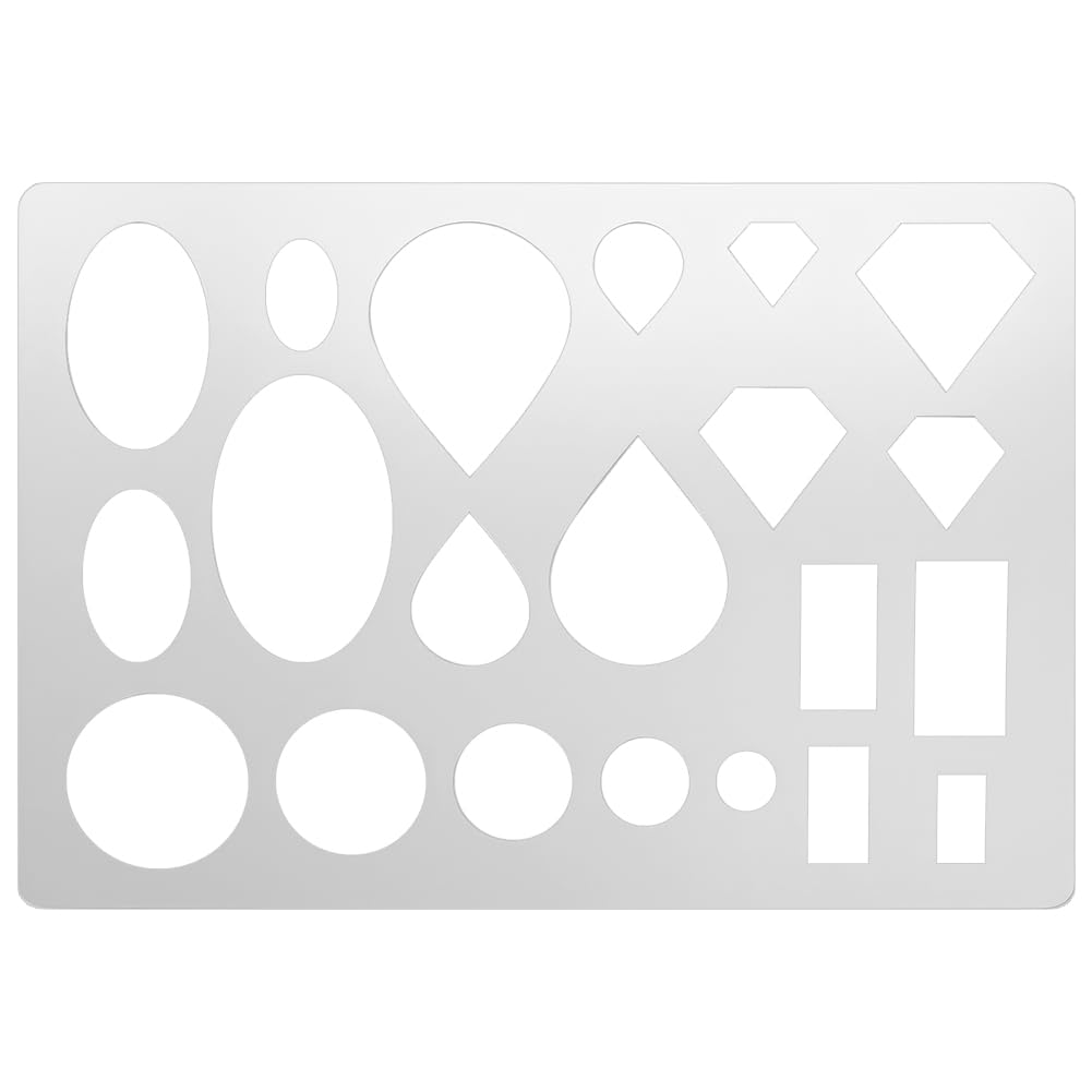 UNICRAFTALE Mix Shape Metal Stencil Cutouts Cutting Stencils Round Rectangle Teardrop Template Stainless Steel Reusable Decorative Stencils Embossing Drawing for Bracelets Earrings Making Jewelry