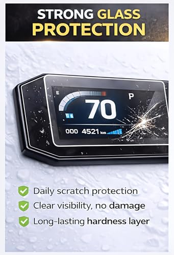 Image of VIYAN Digital Meter Screen Protector Compatible With Honda Activa 125 DLX (2025) | Tempered Glass | HD Clear | Scratch Resistant | Easy Install | 9H Hardness | Bubble Free | [ Pack Of 1]