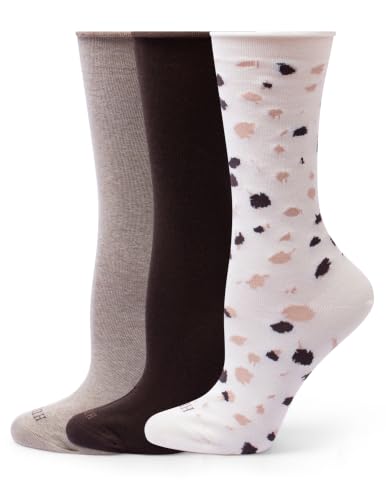 Image of HUE Women's Jeans Roll Cuff Crew Sock, Crew Socks for Women