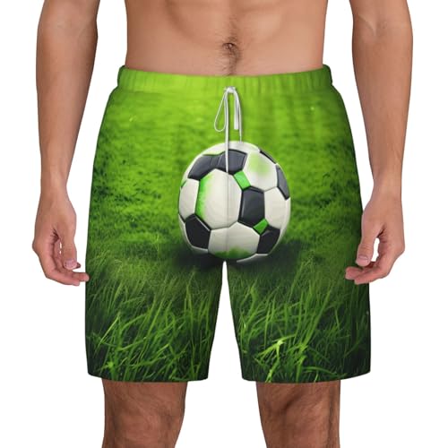 Short de bain respirant homme léger short de plage motif herbe