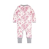 Burt's Bees Baby Baby Girl's Romper Jumpsuit, 100% Organic Cotton One-Piece Coverall, Blossom Peony, 0-3 Months