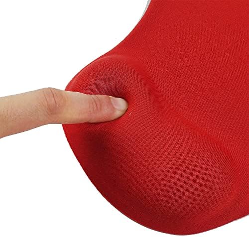 Office Mousepad with Gel Wrist Support - Ergonomic Gaming Desktop Mouse Pad Wrist Rest - Design Gamepad Mat Rubber Base for Laptop Computer -Silicone Non-Slip Special-Textured Surface (06Red) - classic Series