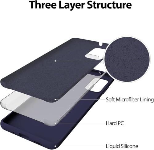 Image of MOBILOVE Back Cover Case for Samsung Galaxy S20 Plus | Pure Liquid Soft Matte Silicone Case with Logo and Comes with Camera and Screen Protection (Blue)