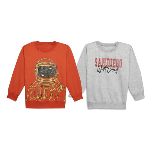 Image of Mack Jonney Unisex-Child Regular Fit Fleece Crew Neck Sweatshirt (Pack of 2-MACK632100)