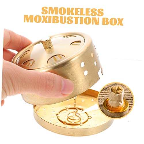 2 unidades Caja para moxibustión sin humo, quemador regulable de varillas de moxa, accesorio de cobre para masaje y terapia en el hogar miniatura 4