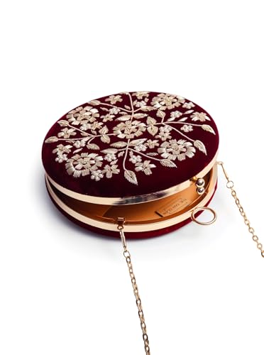 Image of THE TAN CLAN Shalimar Hand Embroidered Clutches for women Purses Luxury Evening Handbags for ladies