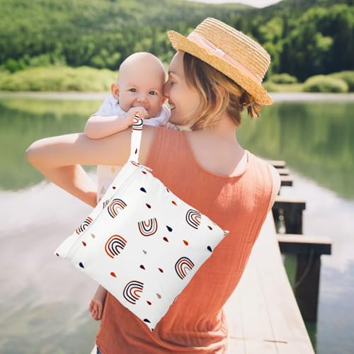 Miniatura 7 de Subtavik Bolsas Impermeables, Pack De 2, Bolsa Reutilizable Y Lavable Para Bañador Con Cremallera, Para Artículos De Bebé, Ropa, Gimnasio Y Natación Arcoíris