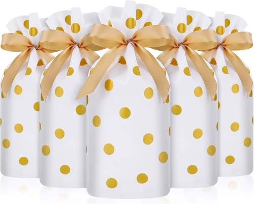 Image of VRB Dec 40Pcs Return Gift Bags - Potli Bags, Return Gift Bags for Kids Birthday - Gift Packing Bags - Goodie Bag for Return gifts - goodie bags - gift pouches for return gifts - guddy bags for return gifts (40Pcs Polkadot Ribbon Bag)